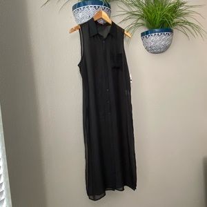 Sheer button down top